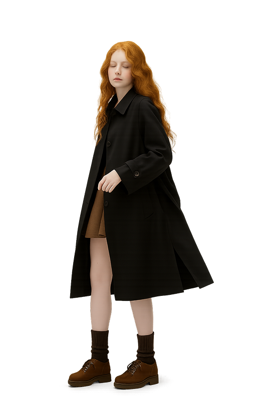 モデル黒コート